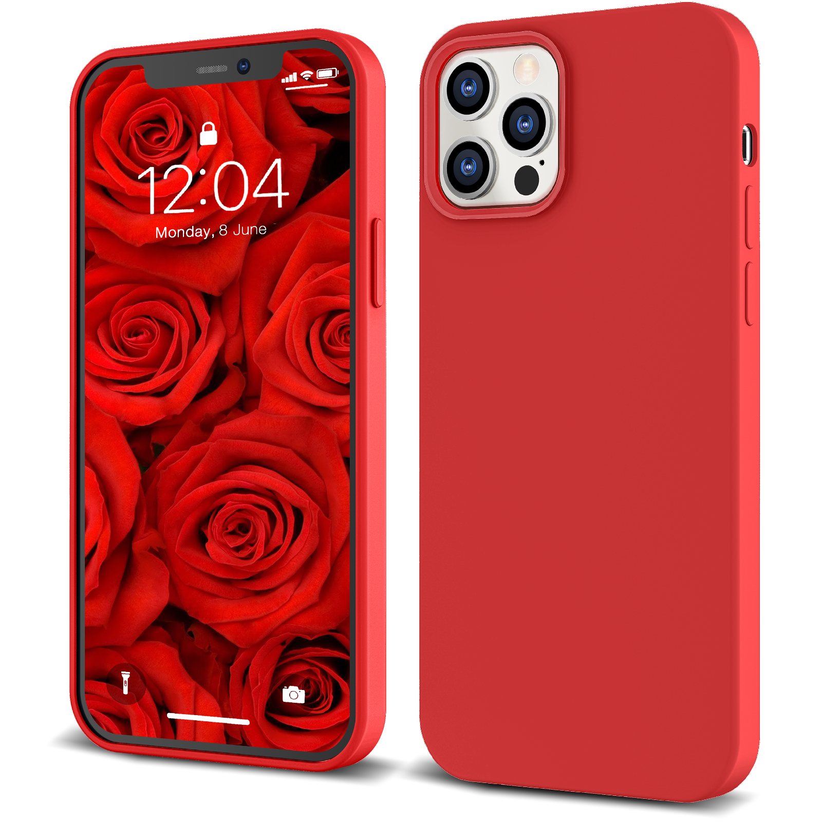 New iPhone 12 Pro Max Silicone Case Premium, Matte Pure Red