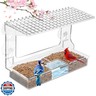 ACEROMT Clear Window Bird Feeders with Strong Suction Cups for Outdoors, Large Capacity Window Feeder, Detachable Tray Easy to Clean and Refill, for Parents Kids and Bird Lovers