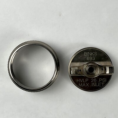 Binks DeVilbiss Air Cap and Retaining Ring SV-401-693-K New