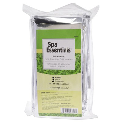 Mylar Foil Blanket For Body Wraps by Spa Essentials for Unisex - 3 Pc