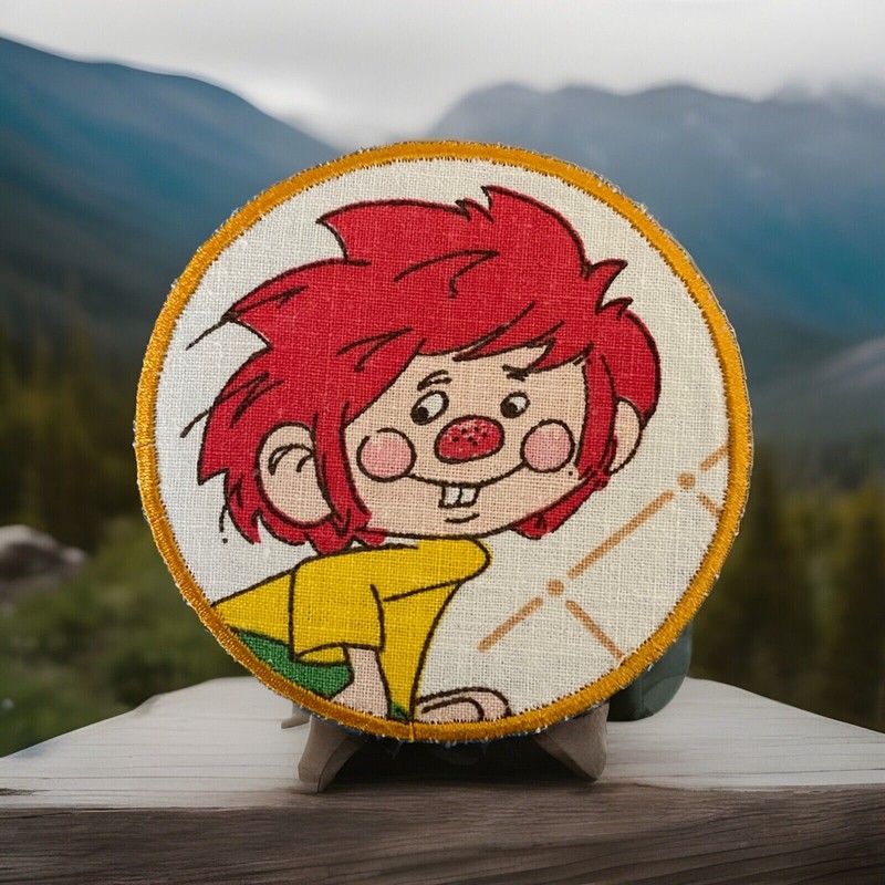 Pumuckl Patch AufnÃ¤Her Gelb Flicken 7,5cm Retro Made In Germany Handmade