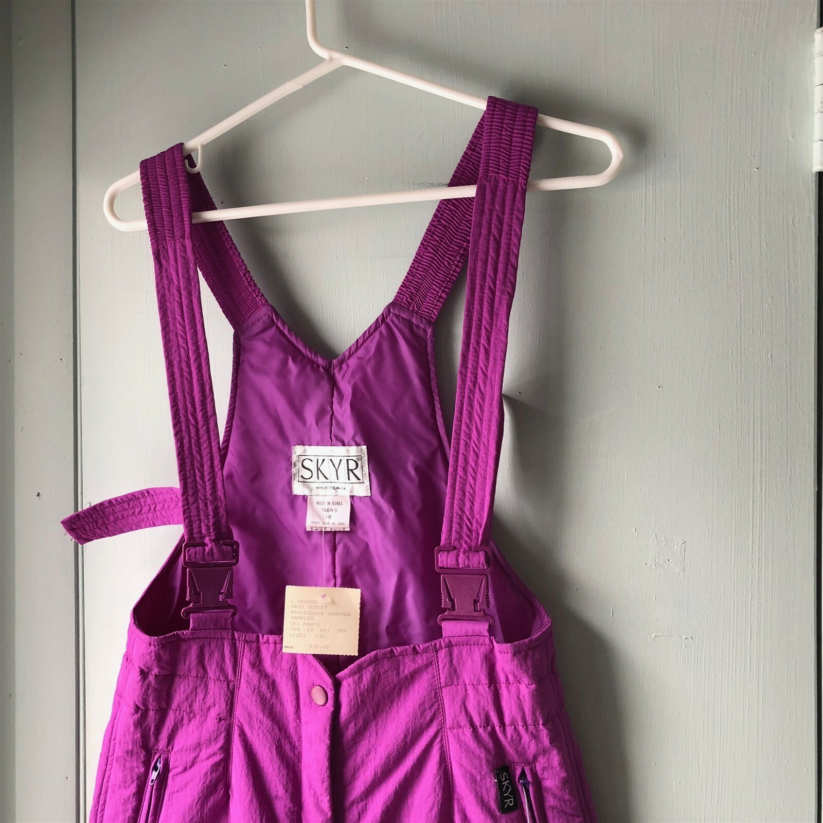 Vintage SKYR ski bib ski pants Stunner Teen 18 purple NEW made in USA