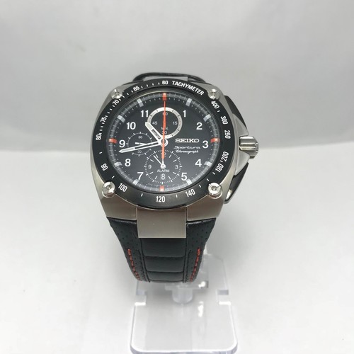 Pre-owned Seiko Chronograph Mens Sportura Leather Watch Spc055 Collectors Item Spc055