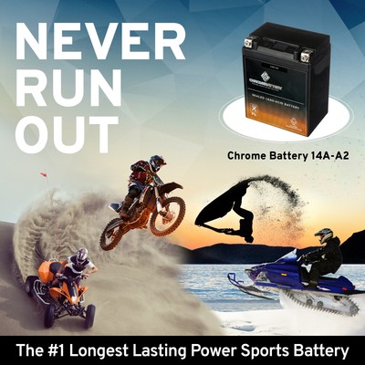 YB14A-A2 High Performance - Maintenance Free - AGM ATV Rechargeable Battery