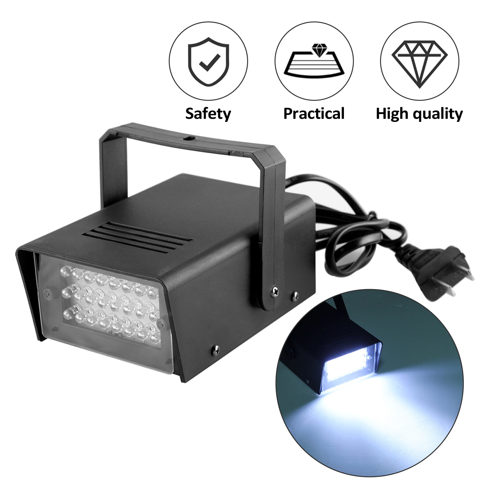 Mini DJ Strobe Light Flash Light 24 LED Bulb Club Stage Lighting Party Disco USA