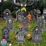 Kigley 9 Styles Halloween Tombstone Yard Signs with Stakes Graveyard Tombstones Yard Signs Corrugated Rip Tombstones Lawn Decor with Stakes for Halloween Props Lawn Decorations