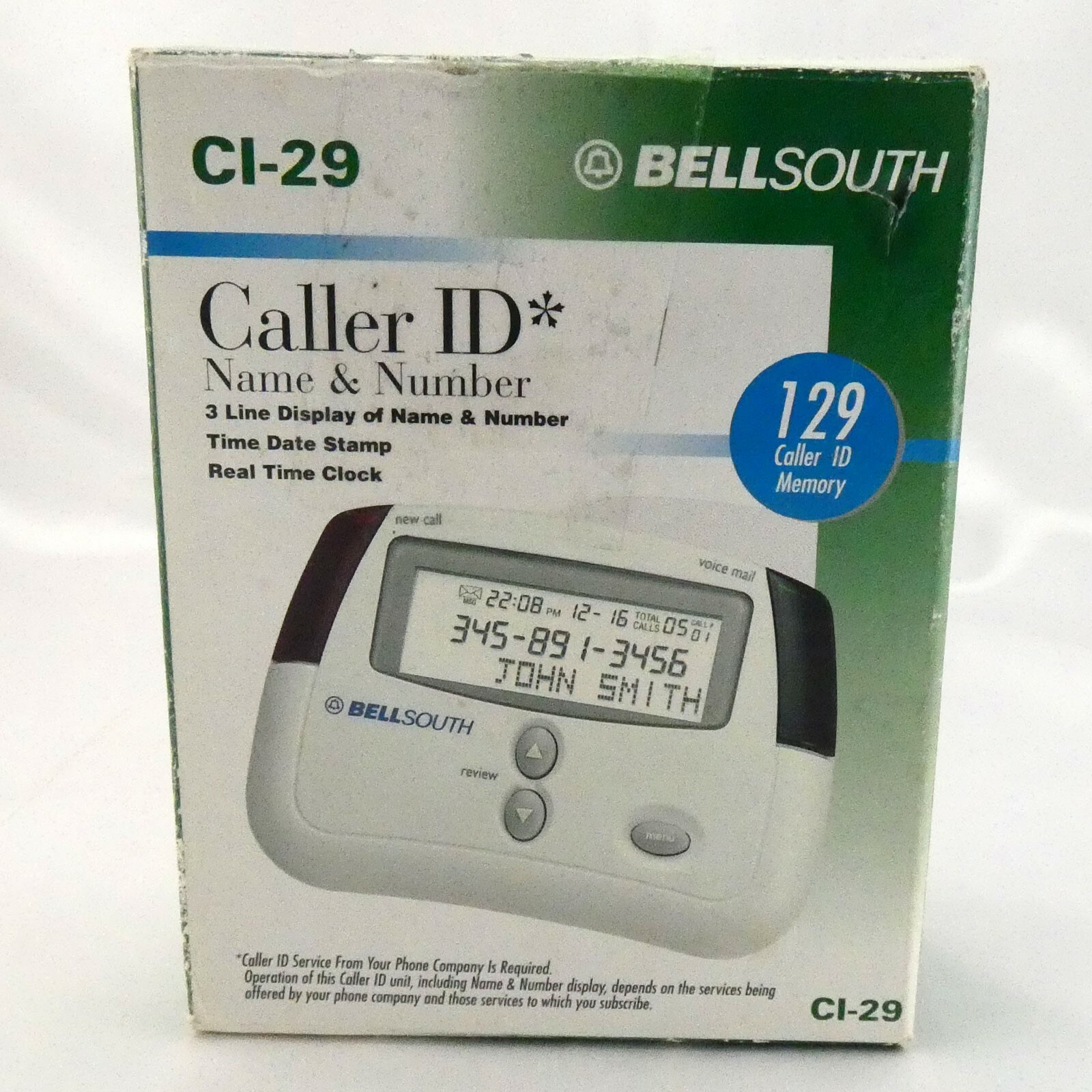 BellSouth CI-29 Caller ID Display Name & Number w/ 129 Memory