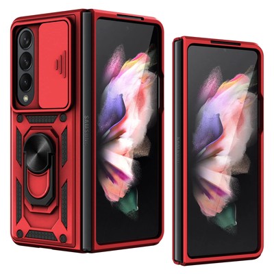 Designed for Samsung Galaxy Z Fold 4 5G Case for Men Women Girls with Ring Ho...