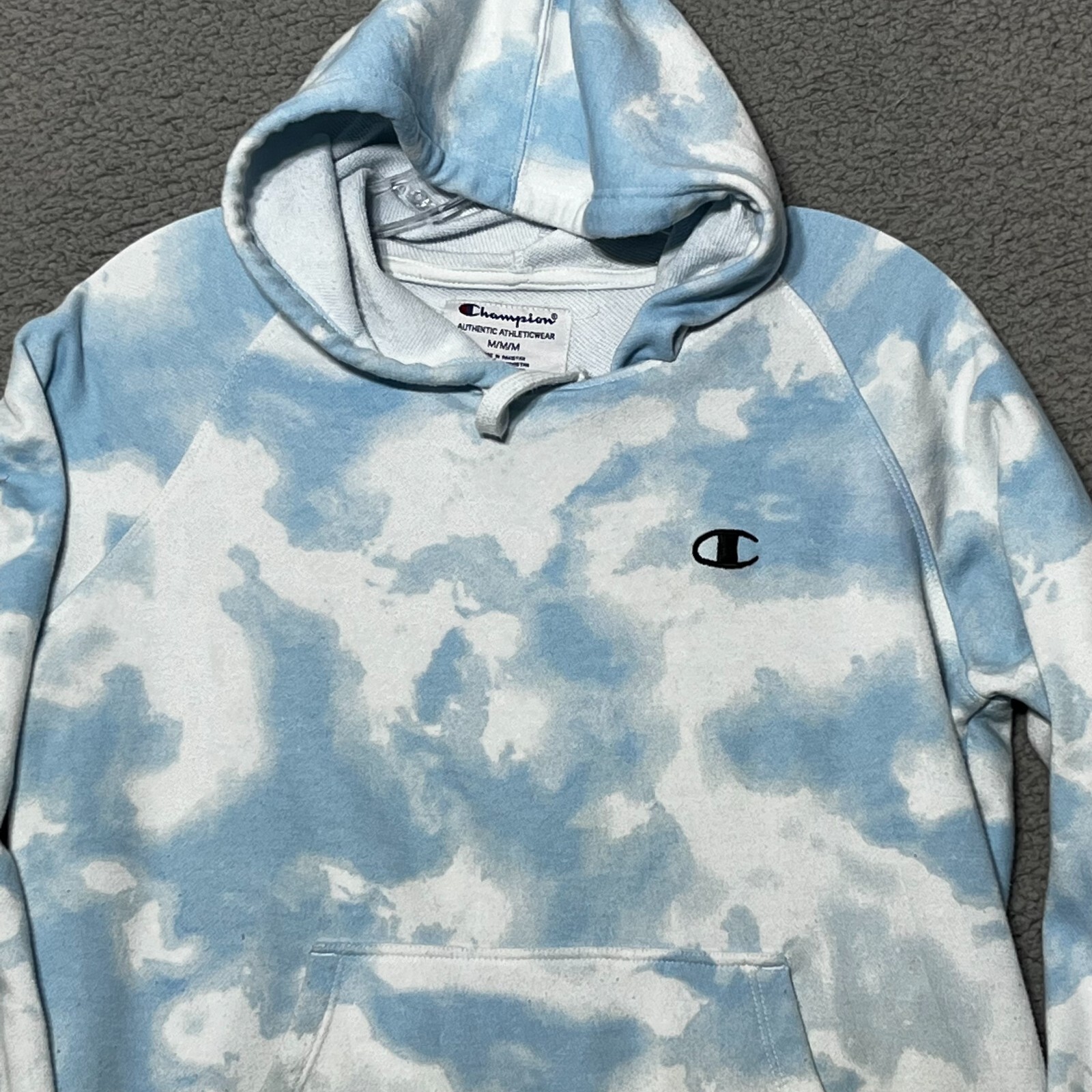 Champion Cloud Burst Womens Hoodie Medium Blue White