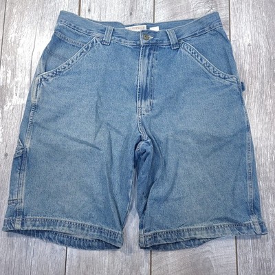 Old Navy Painter Carpenter Shorts Men 34 Blue Denim Hammer Loop Utility Workwear