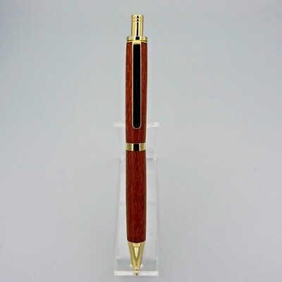 SLIMLINE CLICK PEN with COCOBOLO BARREL and 24k GOLD TRIM