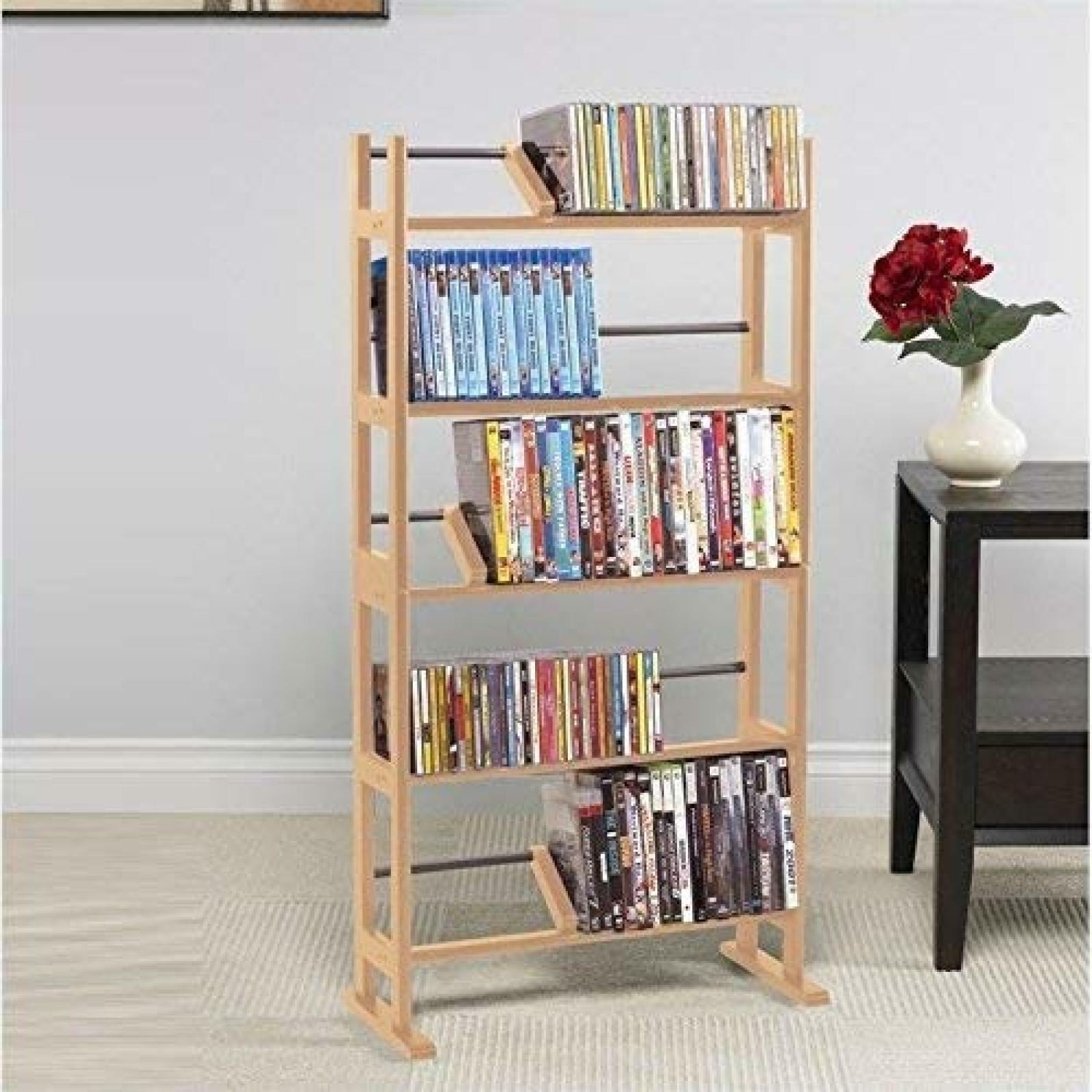 CD DVD STORAGE ORGANIZER Multimedia Tower Rack Media Shelf Stand Cabinet Movie