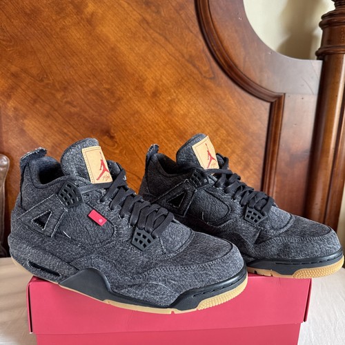 靴 Nike x Levi's Air Jordan 4 Black Denim Nike Air Jordan 4 Retro x Levi's Levi's x Jordan 4 AJ4 Black