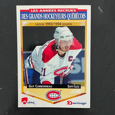 1993 Score Grands Hockeyeurs Québécois #9 Guy Carbonneau