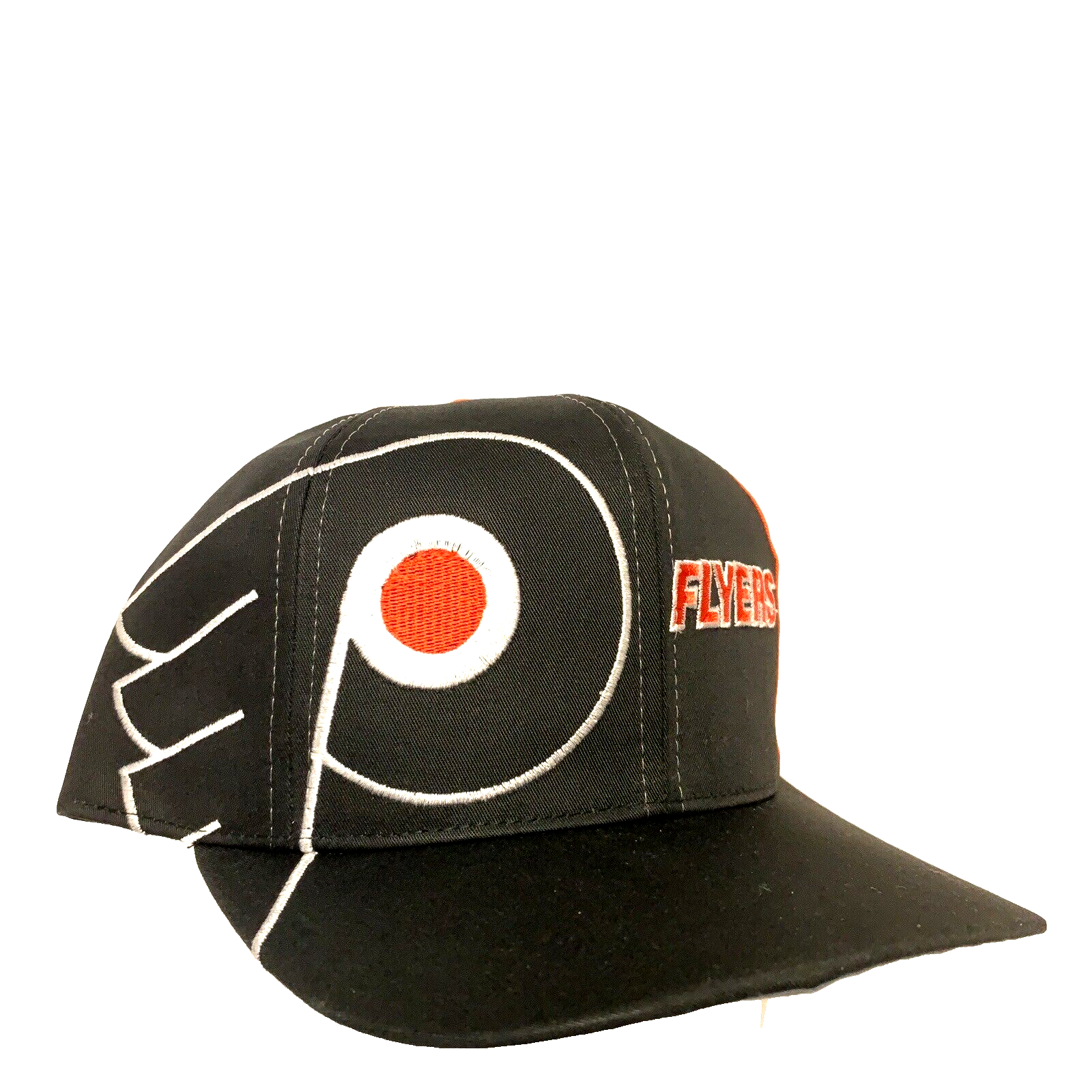 Vtg Philadelphia Flyers Hat Spell Out All Over Big Logo Snap Back