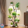 MOSTWOGO Plant Stand with Grow Light for Indoor Plants, 6 Tiered Metal Plant Shelf, 45