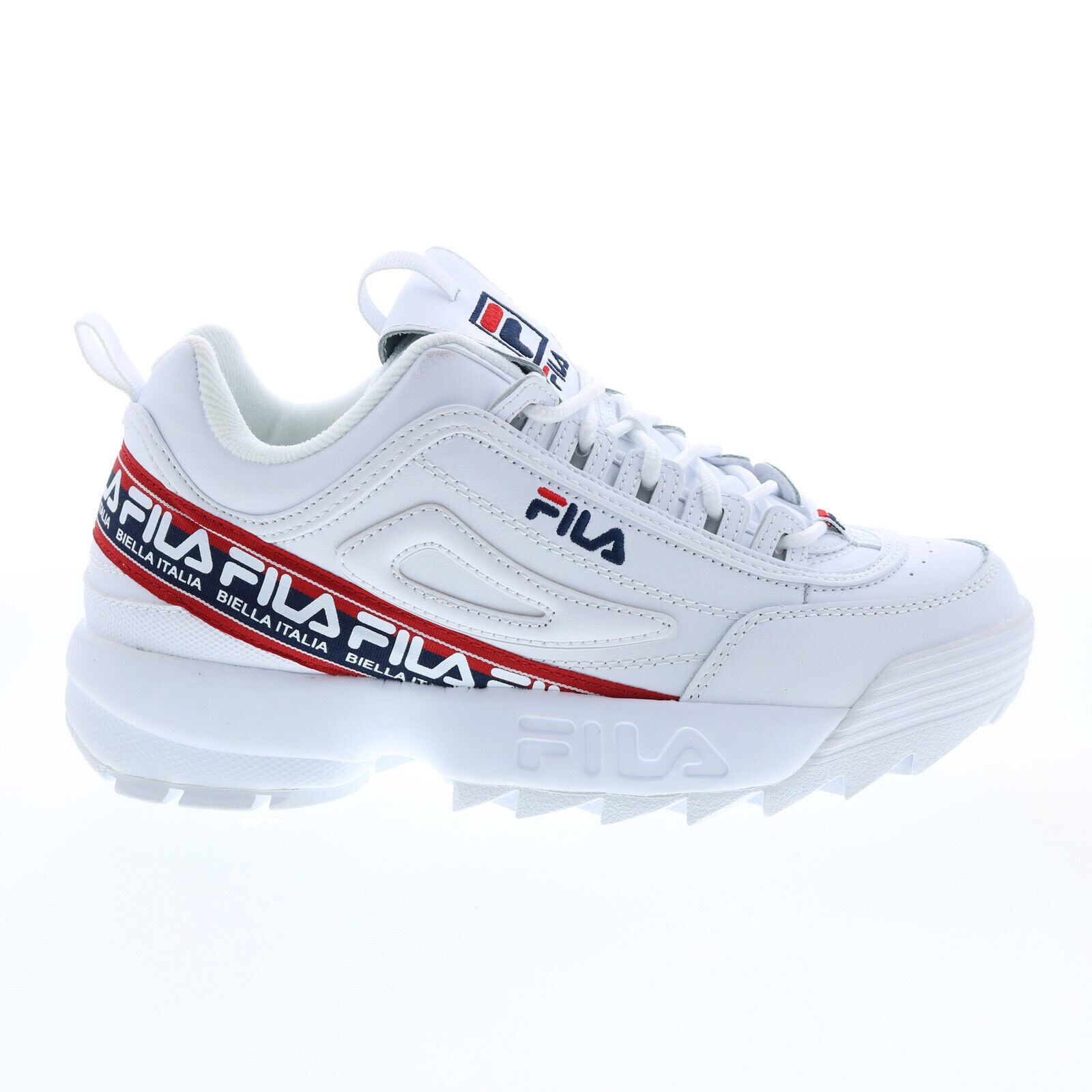 Men's Fila Disruptor II Logo Tape White/Navy/Red 1FM00647 Men's Fila Disruptor II Logo Tape White/Navy/Red 1FM00647