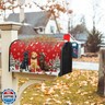 Evlaschin Christmas Dog Mailbox Cover with Magnetic 25.5x21 Inch Xmas Puppy Trees Winter Snowflakes Waterproof Mailbox Wrap Letter Post Cover Large Size for Garden Yard Outdoor New Year Decor