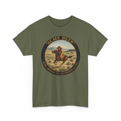 Acme Brewery Co. San Francisco CA Cowgirl Pre-Prohibition Beer Retro T-Shirt