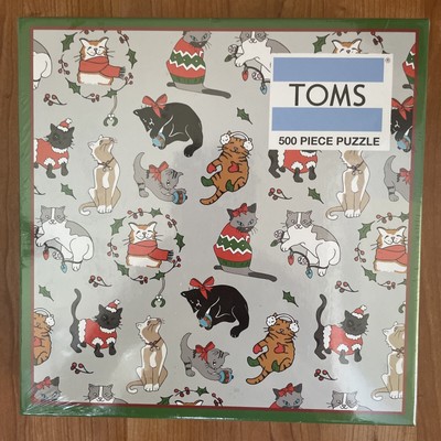 Jigsaw Puzzle: 500 Pc TOMS KiTTTY LOVERS. Christmas Kittens NEW