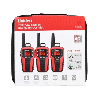 Uniden SX409-3VP, 3-Pack, FRS Two-Way-Radios, Walkie Talkies, up to 40 Mile R...