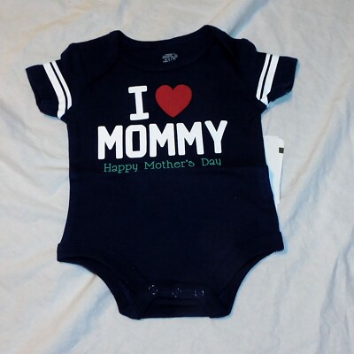 New Babys First Mothers Day One Piece Sizes Newborn & 3 Months Navy Blue Unisex