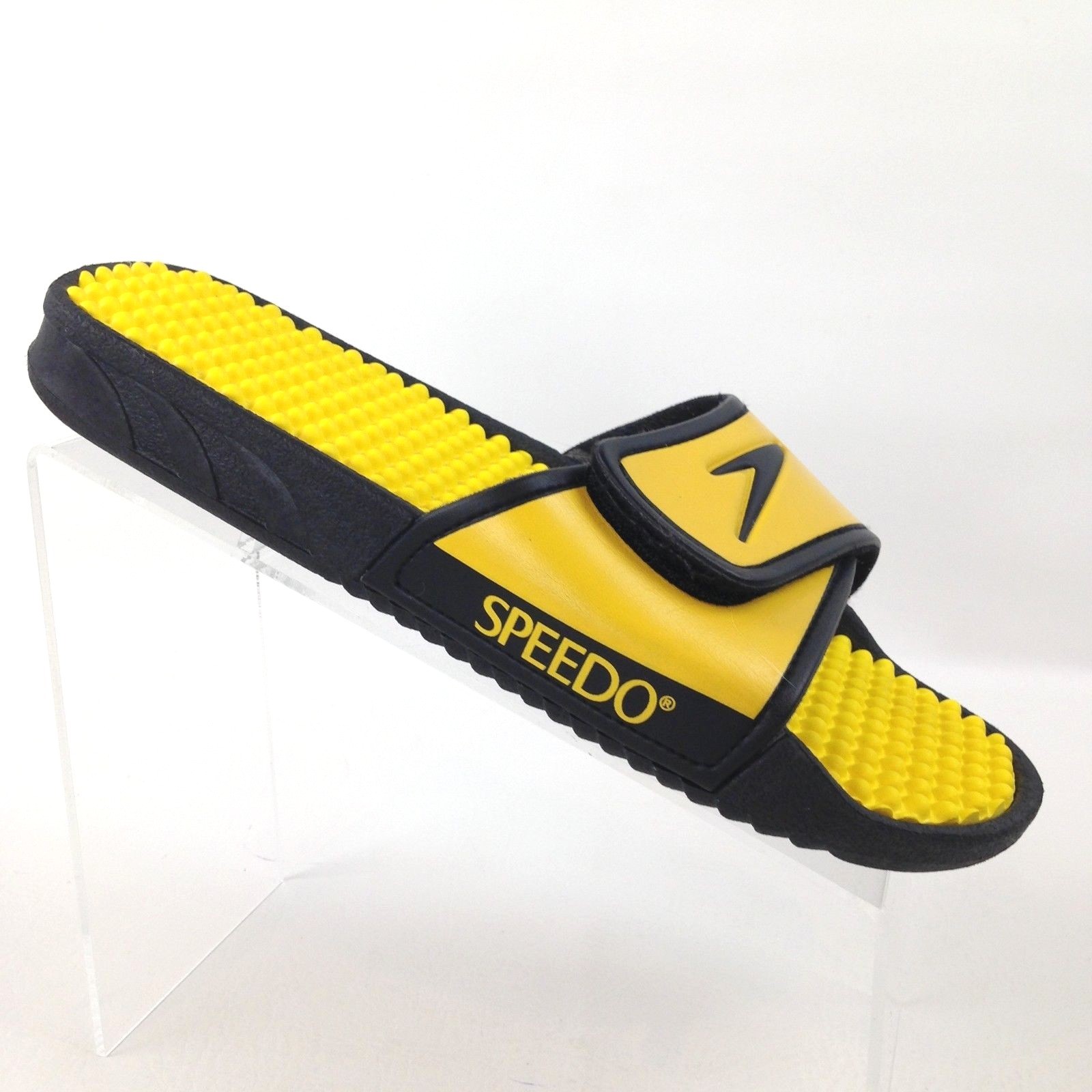 Speedo Sandals Mens Slide Slip On Sport Swimming Sz Mens 8-9 Womens 10-11 Yellow