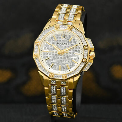 Pre-owned Bulova Gold Womens Analogue Watch Octava 98l302