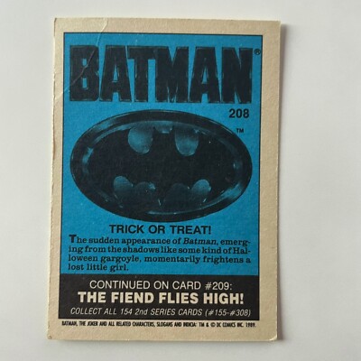 1989 O-Pee-Chee Batman Movie #208 Trick of Treat