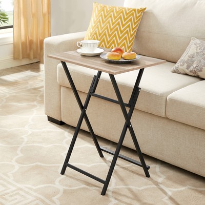 Single Dining Folding Tray, TV Dinner, Industrial Side Table for Couch Eating