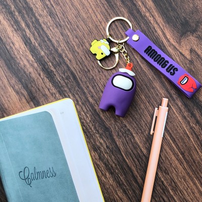 Among Us Figure Keychains: Collect the Colors - Yellow, Pink, Green, Purple Fun!