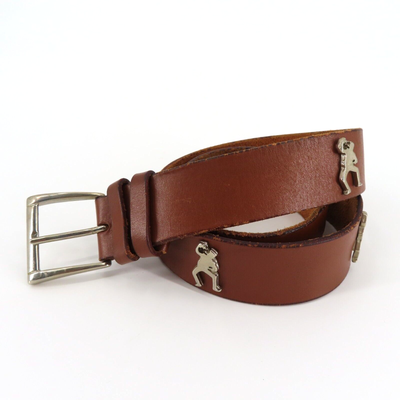Cheap and Chic Moschino Italy 48 Brown Leather Silver Tone Metal
