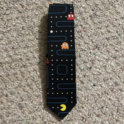 Men's Opposuits Black Pacman Arcade Video Game Handmade Polyester Neck Tie