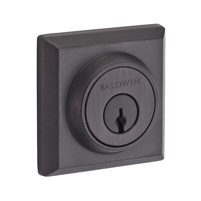 Baldwin Traditional Square Single Cylinder Deadbolt SC.TSD.112 Venetian Bronze