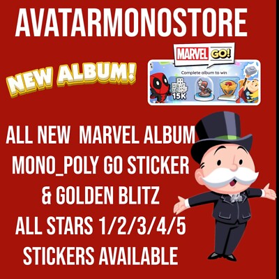 1x Marvel Go Album All 1-5 Stars Sticker (Mono_poly go Stickers)  golden blitz