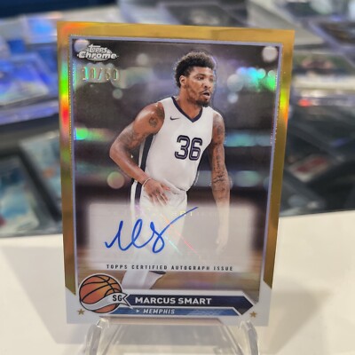   2023-24 Topps Chrome Basketball Marcus Smart GOLD Refractor AUTO # /50  