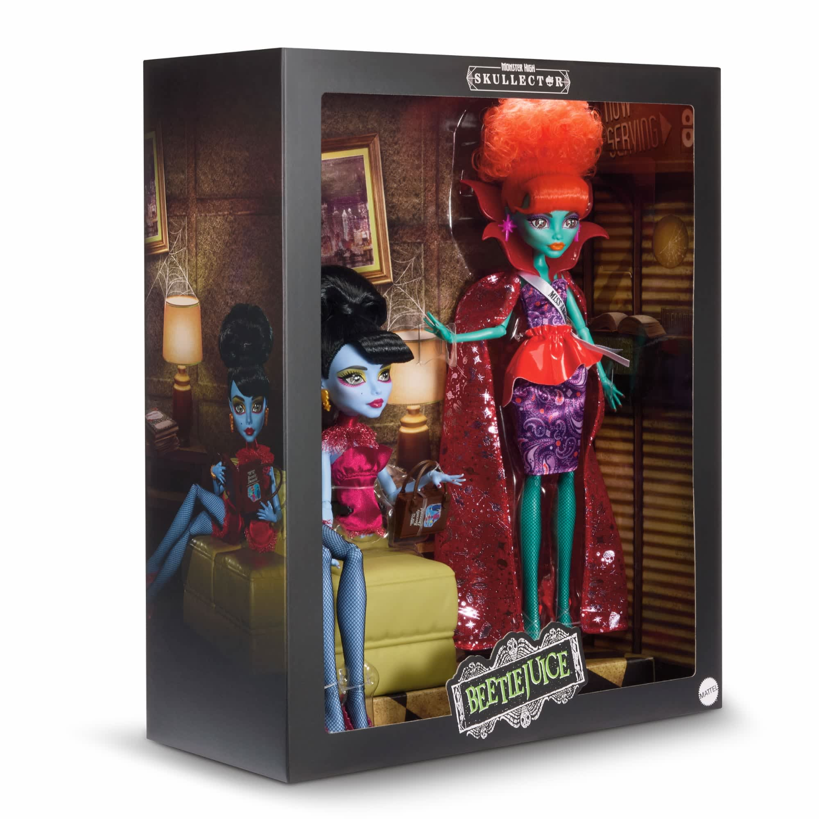 MONSTER HIGH - SKULLECTOR BETTLEJUICE WAITING ROOM - 2 PACK - DOLL - NEW IN HAND
