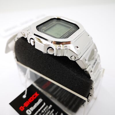 Pre-owned Casio G-shock Gmw-b5000d-1jf Silver Bluetooth Full Metal Men's Watch In Box