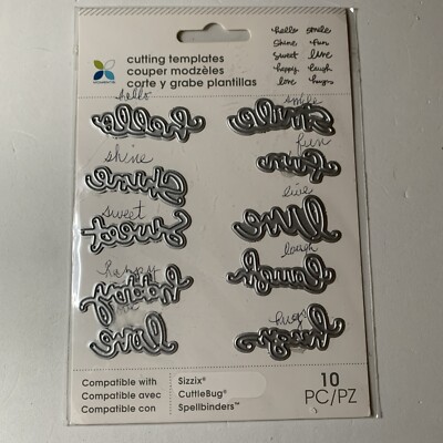 Momenta Cutting Template Die Cut SENTIMENTS Sayings Hello Shine Sweet Happy Love