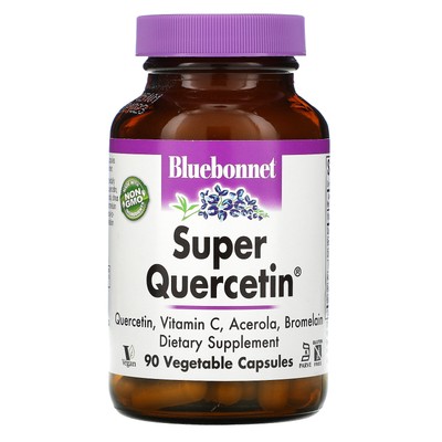 Bluebonnet Nutrition Super Quercetin 90 вегетарианских капсул без яиц, без рыбы,