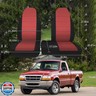 runfider 2Pcs 60/40 Cloth High Back Bench Seat Cover Fit for Ford Ranger XLT Front 1998 1999 2000 2001 2002 2003 Without Console Cover Red