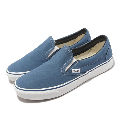 

Vans Classic Slip-On Navy White Men Unisex Casual Lifestyle Shoes VN000EYENVY, Multi-coloured, Classic Slip-on