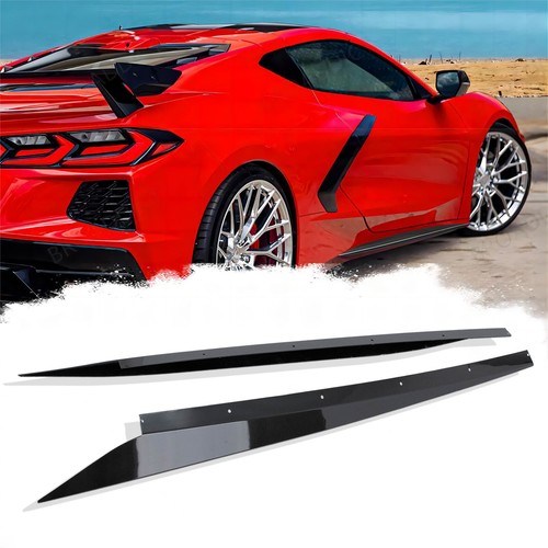 Carbon Flash Look Side Skirts For Corvette C8 2020-25 Rocker