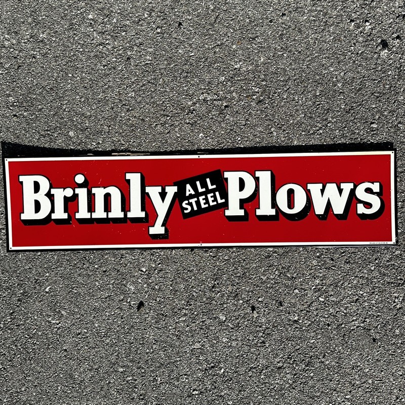 Early 1930's Antique New Old Stock Brinly Plow Farm Sign