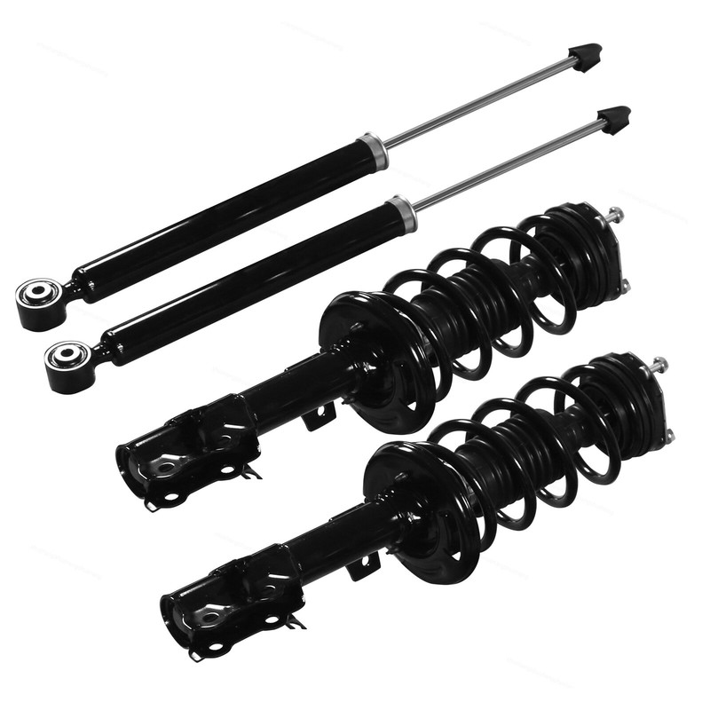 Front & Rear Pack of 4 Shock Struts Black Fit