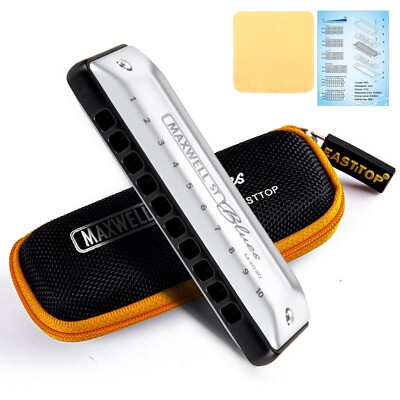 MAXWELL ST Blues Harmonica C Professional 10Holes MS030 Blues Harp Mouth Organ