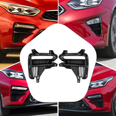 1 Pair Front Bumper Fog Lamp Cover Bezel Trim LH & RH For 2019-2020 Kia Forte