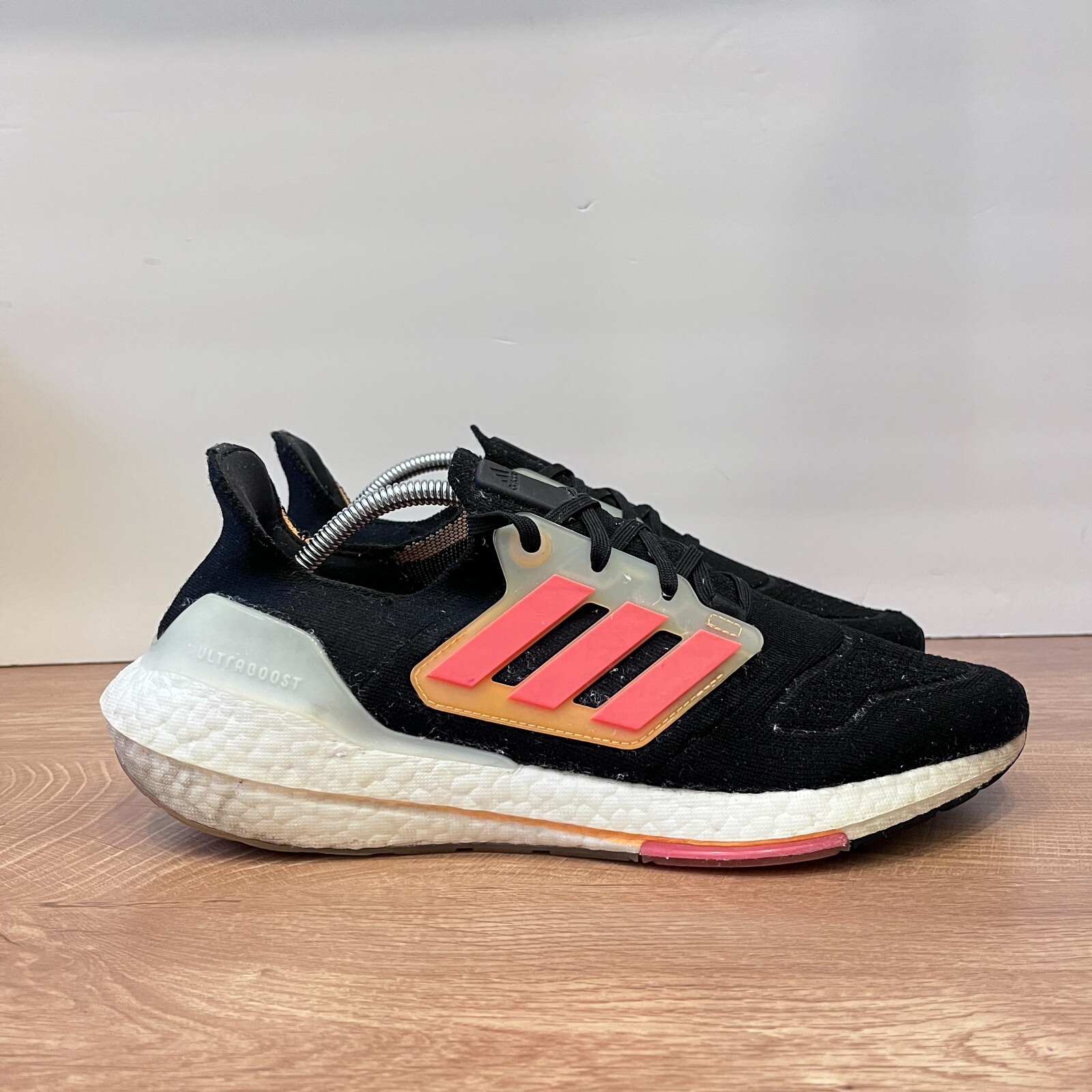 Adidas Ultraboost 22 Black Flash Orange Athletic Shoes