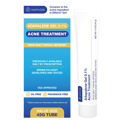 WELMATE Adapalene Gel 0.1% - Acne Treatment - Skin Care - Oil & Fragrance Free