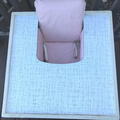 Vintage 1960s Baby Caddy Feeding Table High Chair Wheels Atomic Complete w Cover